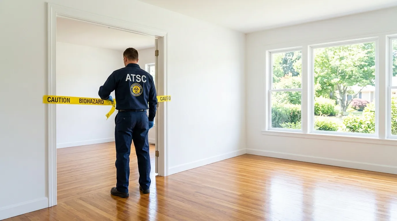 Certified biohazard cleanup crew performing Decomposition Cleanup in Copperas Cove